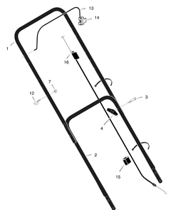 Handle Assembly Diagram and Parts List for 204210X192A 2001 Briggs and Stratton Lawn Mower